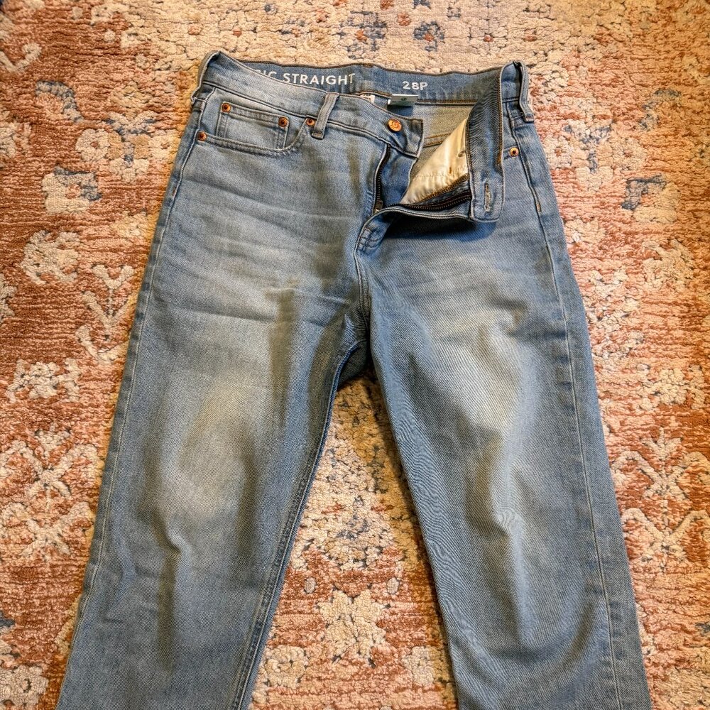 J. Crew Classic Straight Light Wash Jeans Raw Hem